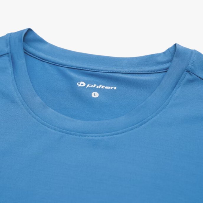 PHITEN MEN'S CREW NECK SHORT SLEEVE TOP - SAPPHIRE BLUE - Phiten Australia