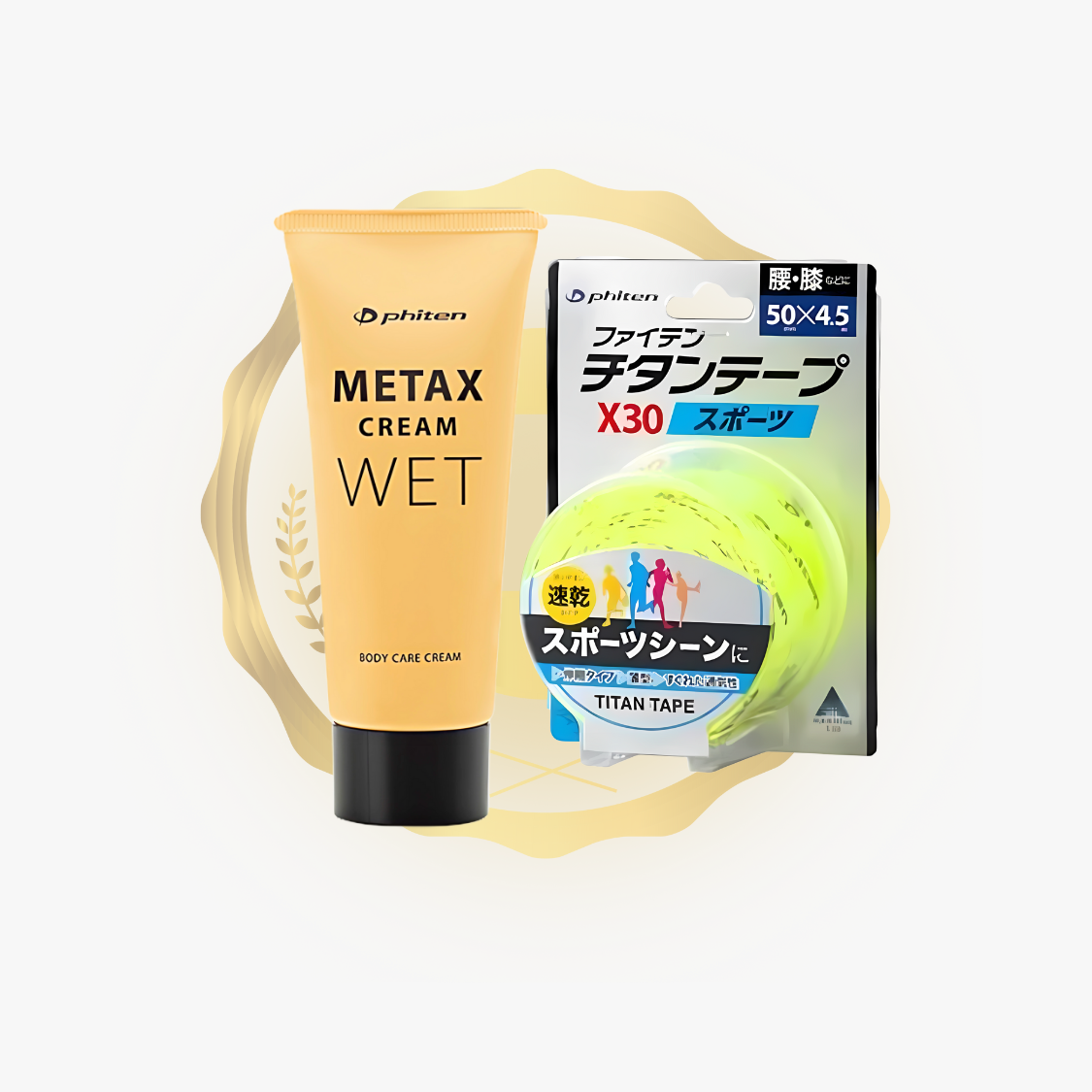 Titan Sport Tape X30 (Yellow) + Metax Cream Wet b 65 g Bundle