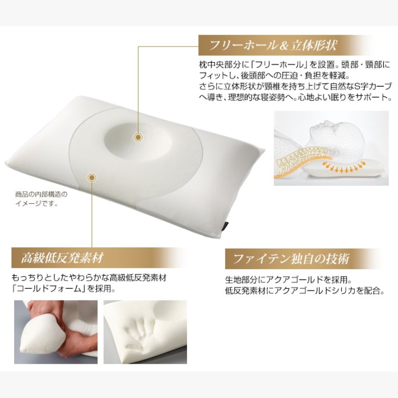 Phiten Star Series Aquagold Shiatsu Pillow (Zero Feeling